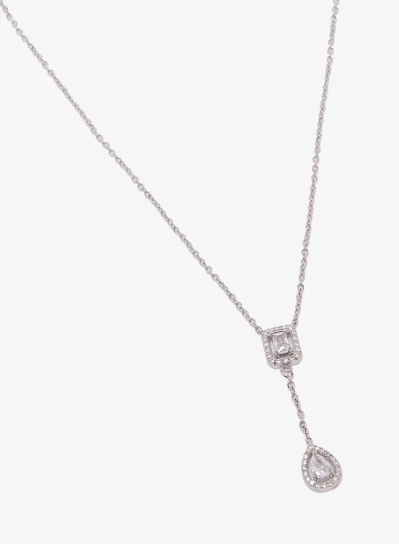 Ella Limited Edition Diamonte Embellished Silver Necklace